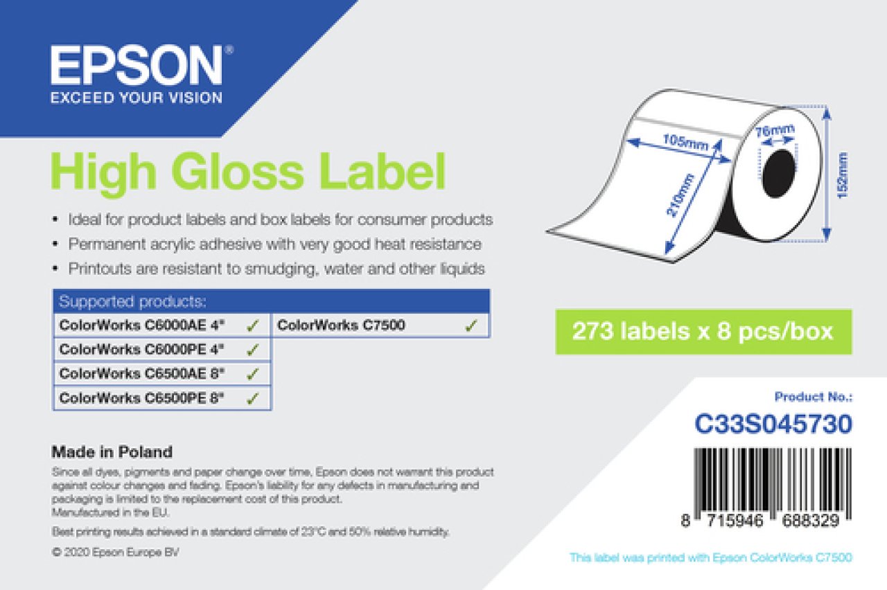 EPSON hgloss Label 105mmx210mm