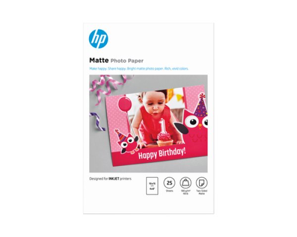 HP Fotopapier matt; 25 S.; 10x15cm 180 g/m², 25 Blatt; Format 10 x 15cm