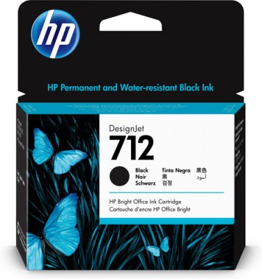 HP Tinte Schwarz 80ml No.712 DesignJet Ink Cartridge
