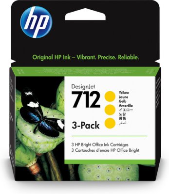 HP Tinte Gelb 3x29ml No.712 DesignJet Ink Cartridge
