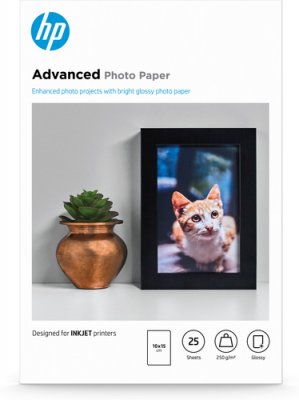 HP Advanced Fotopapier 250g/m²,25Bl. hochglänzend, 10x15cm randlos
