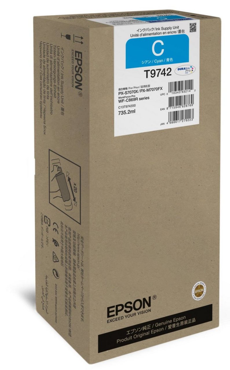 EPSON Tinte cyan 735.2ml WF Pro C869R, ''XXL''