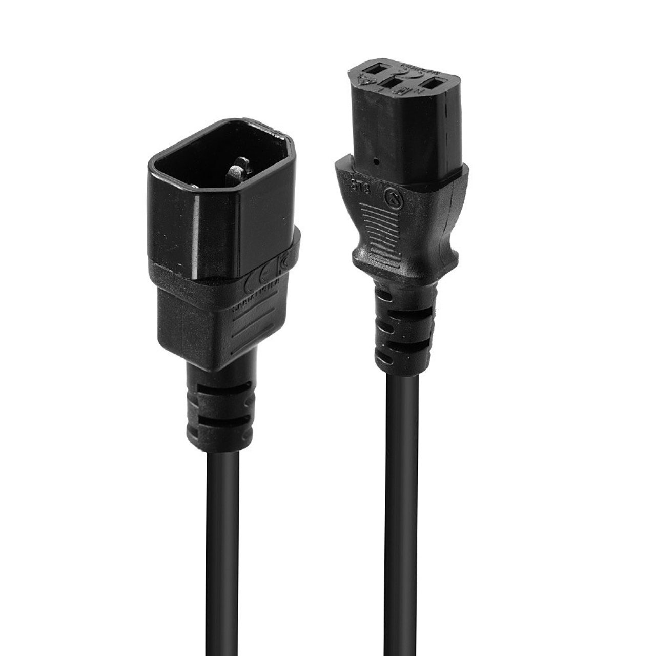 LINDY Netzverlängerungskabel C14-C13 1m, schwarz/bleifrei