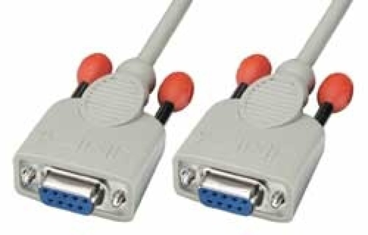 LINDY Kabel Nullmodem Sub-D->Sub-D B/B 3m/weiß/9-pol/1:2