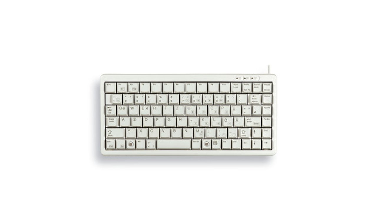 CHERRY Kompakt-Tastatur PS/2 USB US,EURO-Symbol,hellgrau