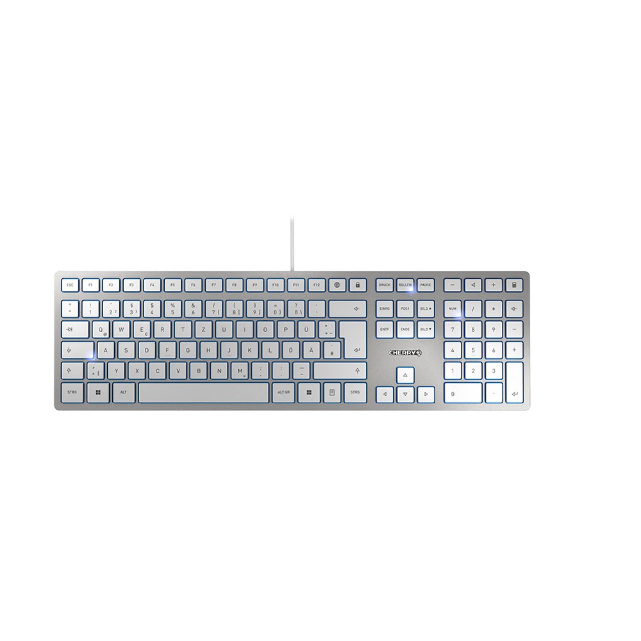CHERRY KC6000 Slim Keyboard silver USB,silver/white,105 Tasten