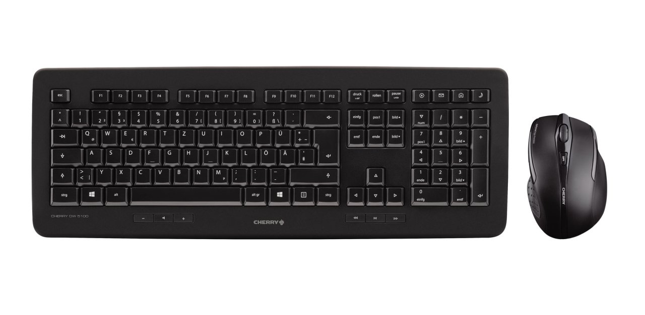 CHERRY DW5100 Wireless Desktop USB US,Euro-Symbol,black