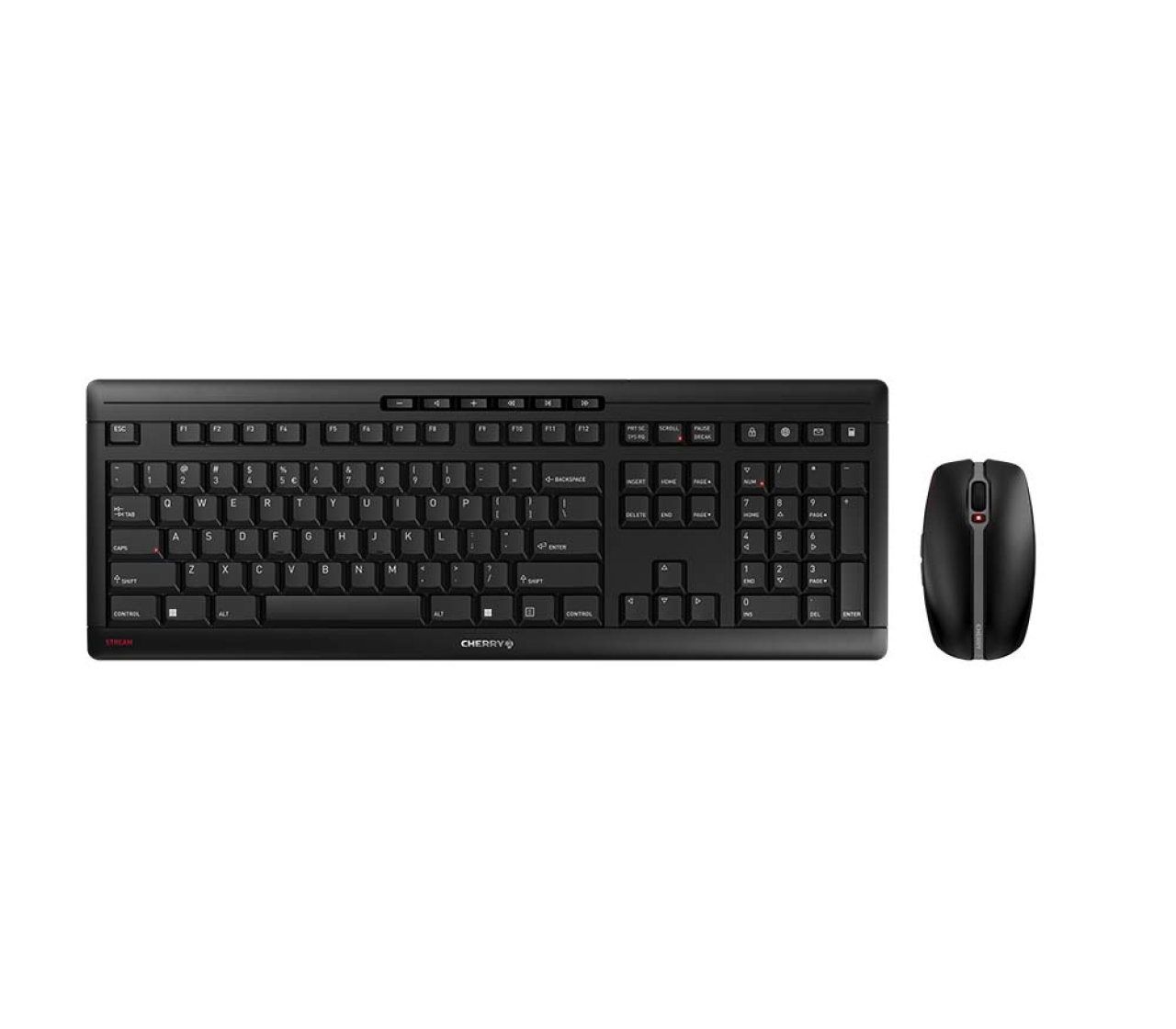 CHERRY STREAM Desktop black Wireless US,EURO-Symbol,USB,RF