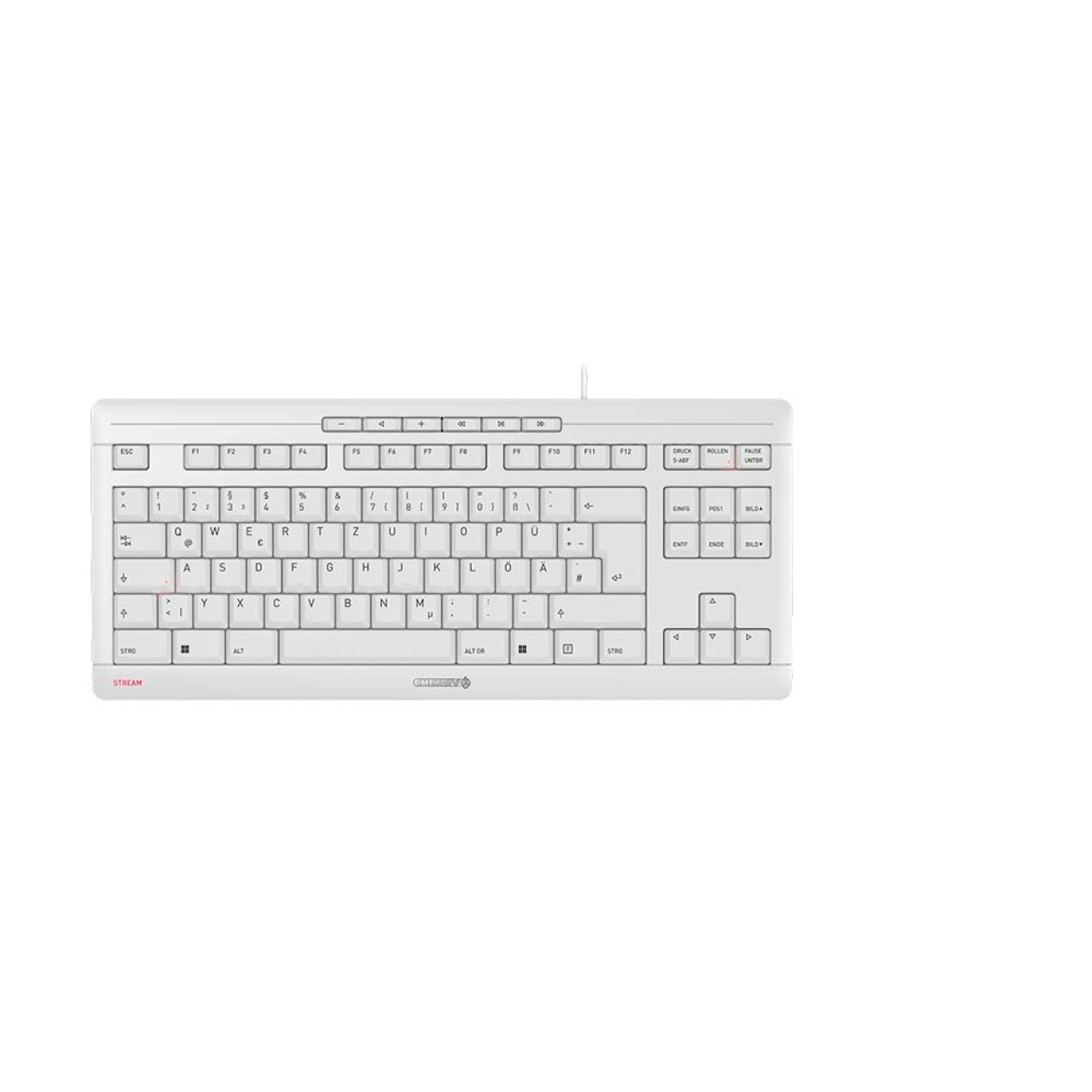 CHERRY STREAM Keyboard TKL grey USB DE,white/grey,88+6Tasten