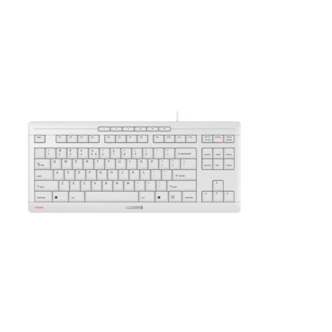 CHERRY STREAM Keyboard TKL grey USB US-Englisch/EURO-Symbol,white/grey