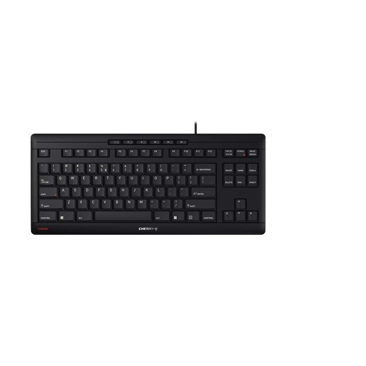 CHERRY STREAM Keyboard TKL black USB US,EURO-Symbol,black