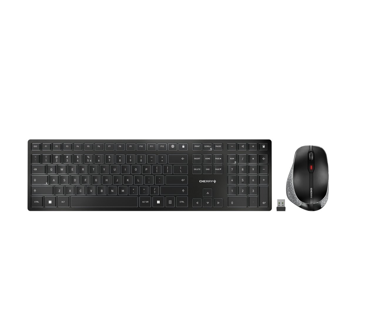CHERRY DW9500 SLIM Wireless Desktop US,EURO-Symbol,USB,BT4.0,grey/black