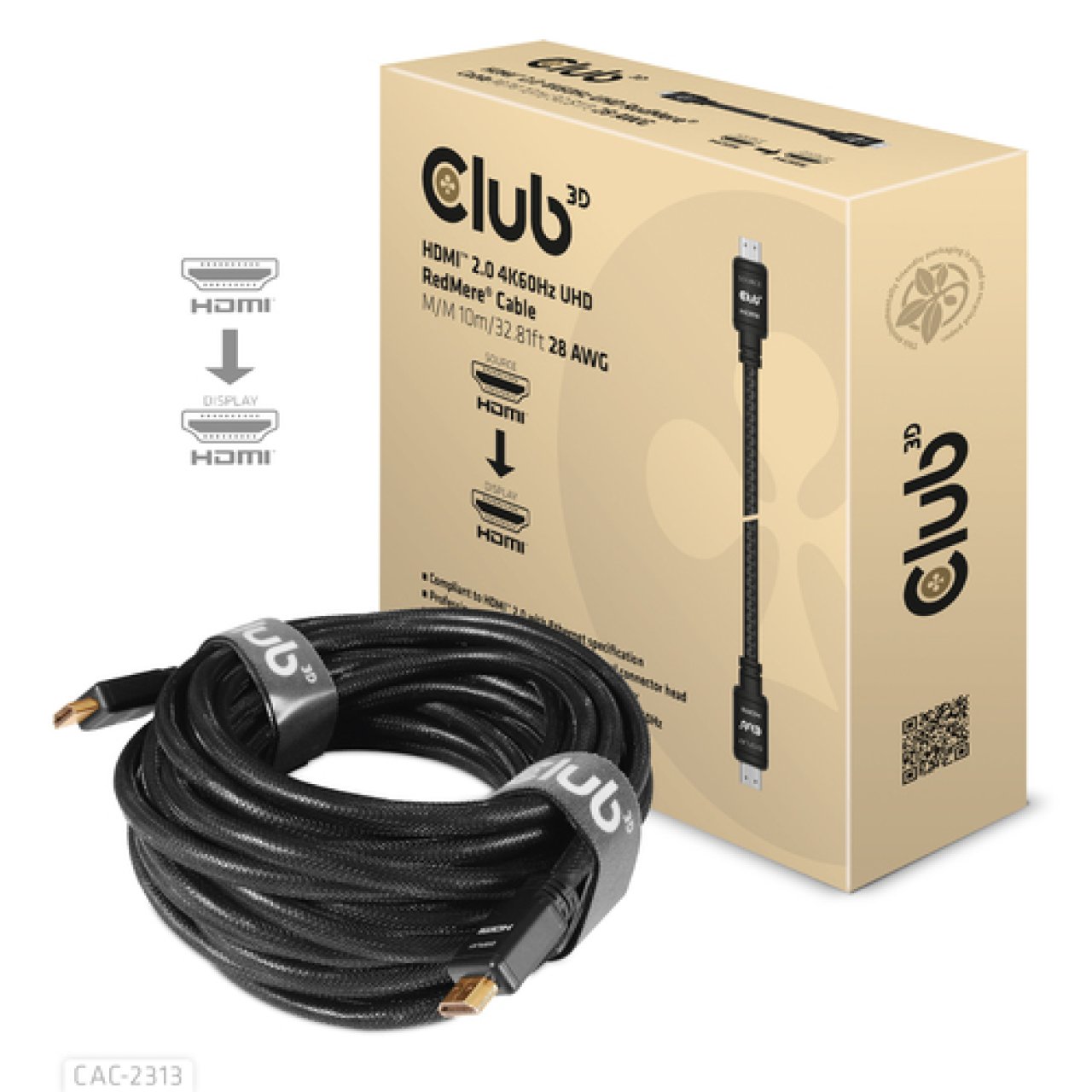 Kabel HDMI->HDMI S/S 10,0m CLUB3D HDMI 4K60Hz RedMere Kabel