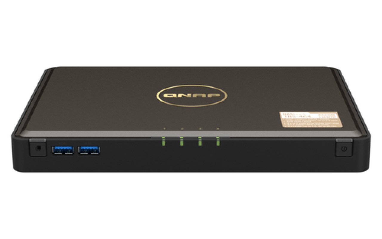 QNAP TBS-454 M.2-SSD-NASbook 4-bay 2x2,5GbE-Ports,USB3.2 Gen1,2,9GHz