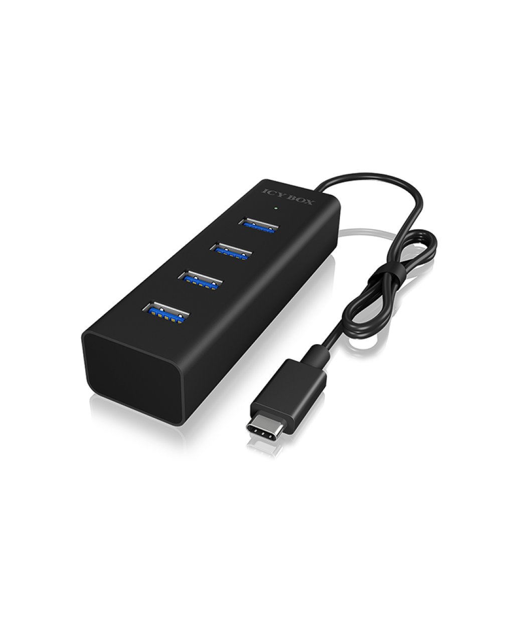 ICY BOX USB3.0 HUB Typ-C -> 4-Port black,ALU