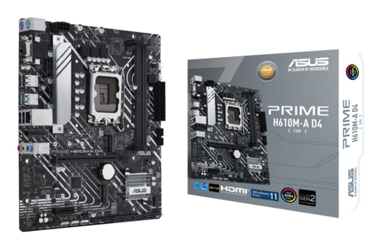 ASUS MB H610M-A D4-CSM PRIME MATX S.1700,USB3.2,Gigabit LAN