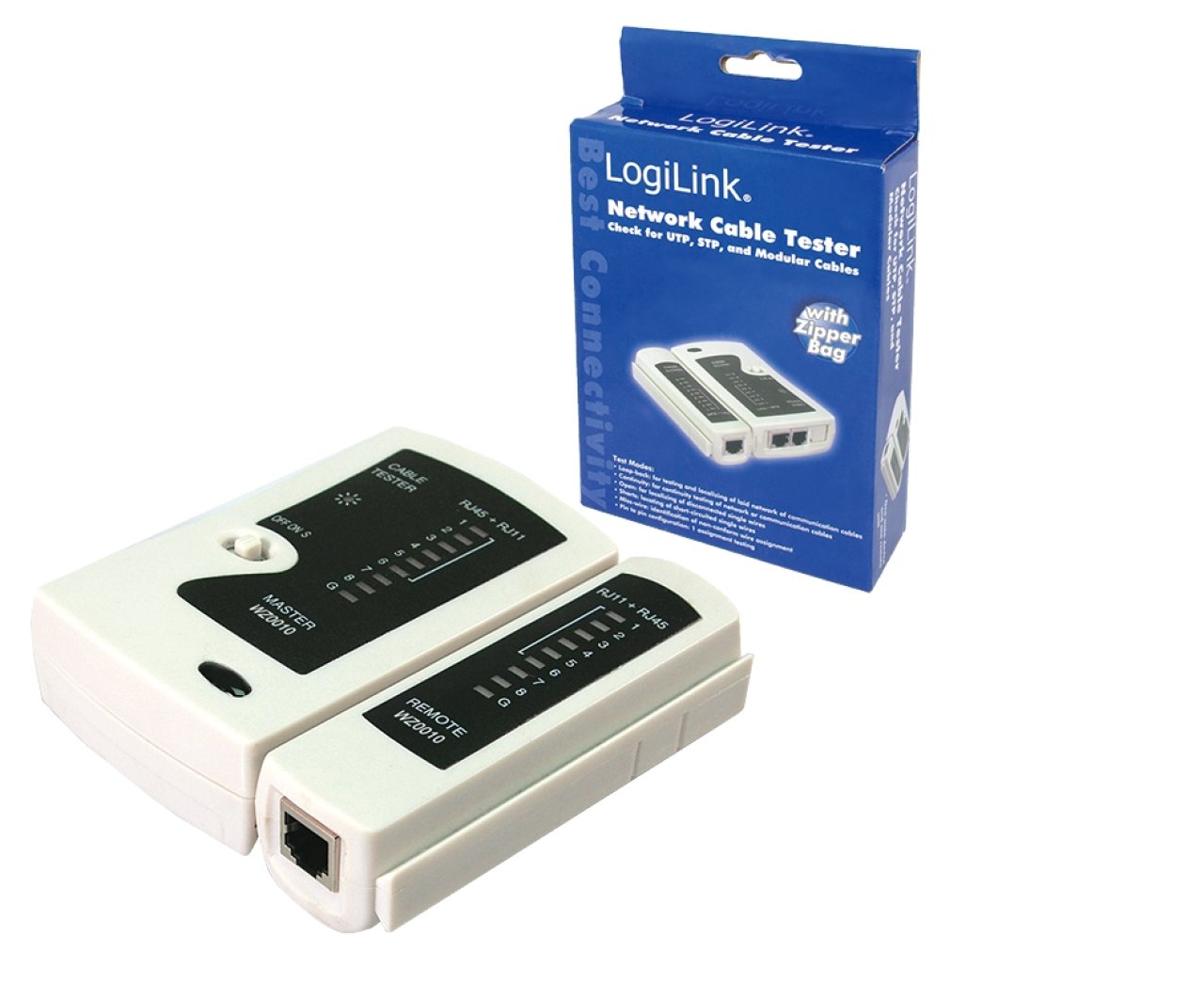 LogiLink Kabeltester für RJ11/12/45 RJ11, RJ12, RJ45