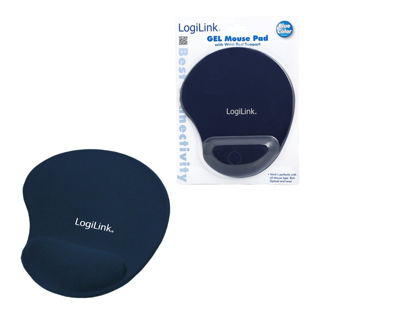 Mauspad Handauflage blau LogiLink Silikon Gel Handauflage