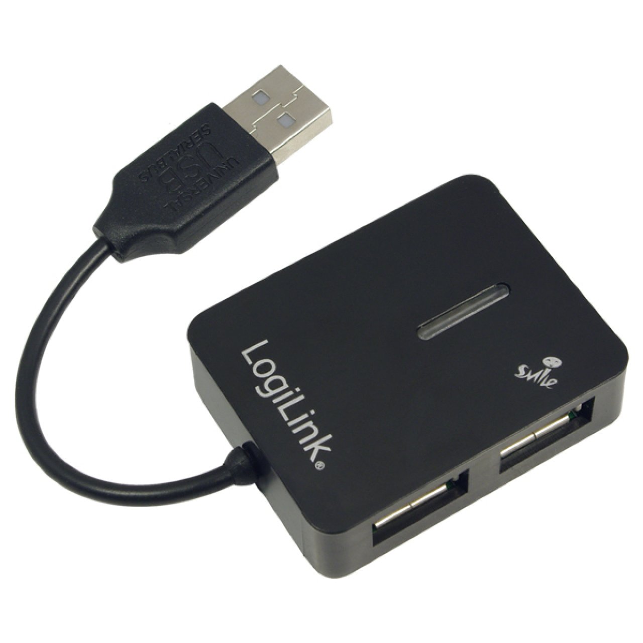 Logilink USB 2.0 HUB 4-Port schwarz ''Smile'' , max. 480 Mbit/s