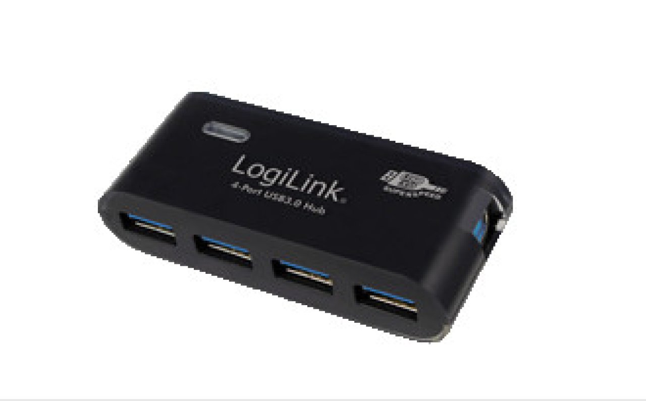 LogiLink USB 3.0 HUB 4-Port black, inkl. 3,5A Netzteil