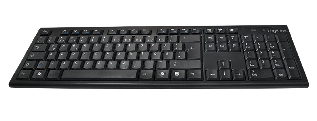 LogiLink Tastatur Maus Funk Set schwarz, micro USB Dongle
