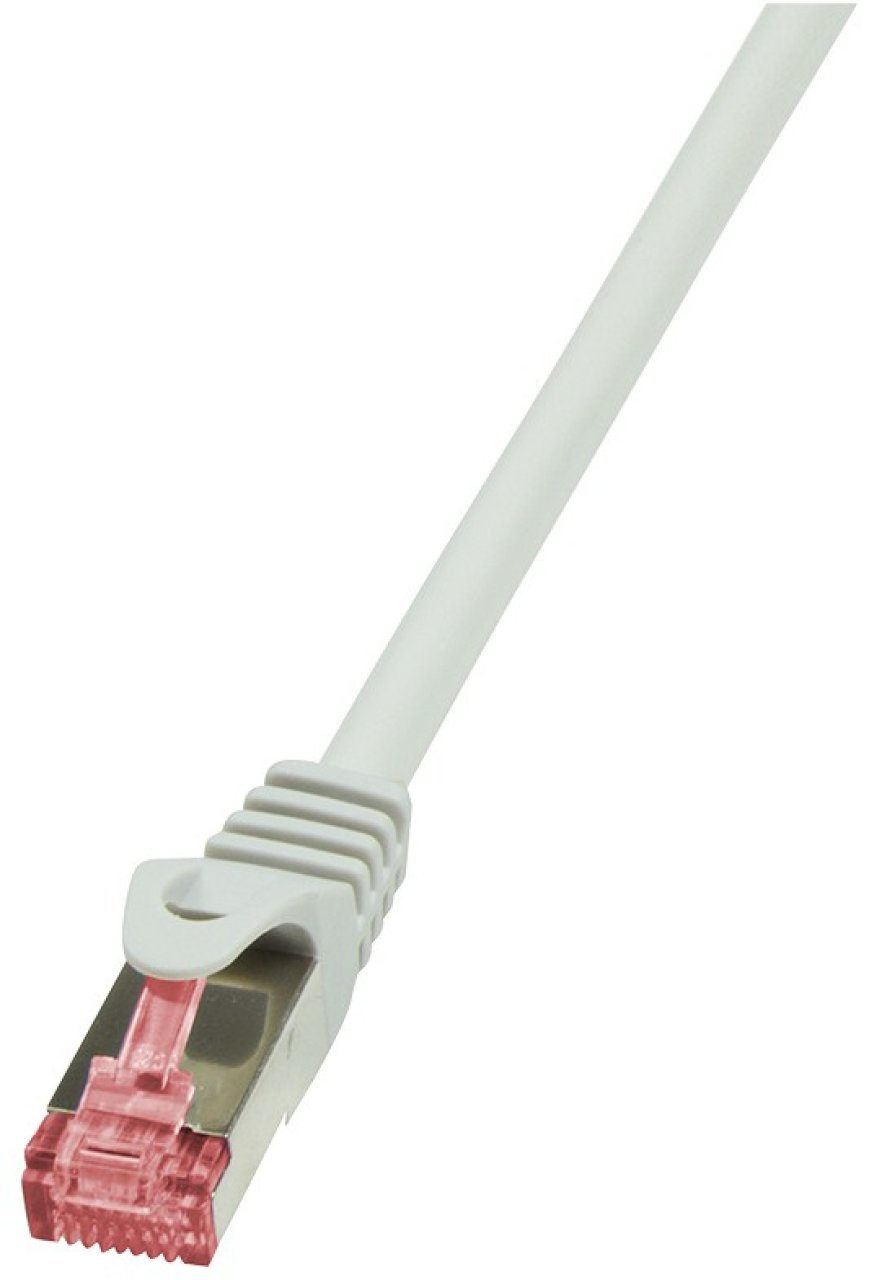 Patch-Kabel CAT6 1,0m grau S/FTP 2xRJ45, LSZH, CU LogiLink