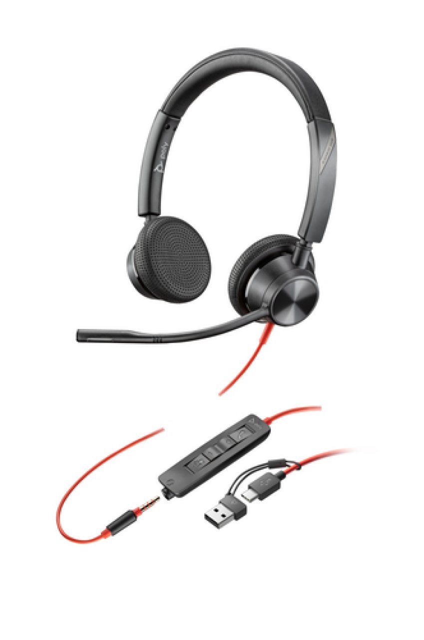 HP POLY Headset USB stereo + Klinke Noice Cancelling + 3,5mm Klinke