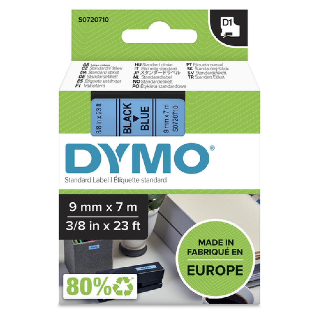 DYMO Band D1 9mm x 7m schwarz/blau