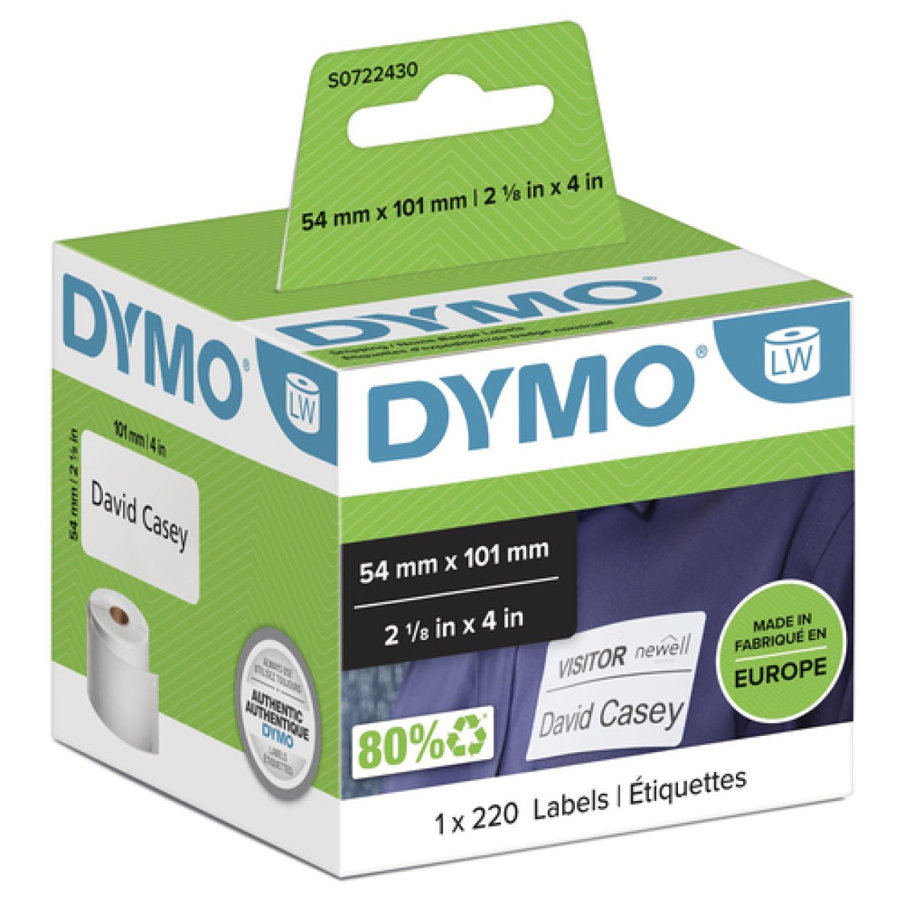 DYMO Etiketten Versand/Namenschilder 1 Rolle,54x101mm