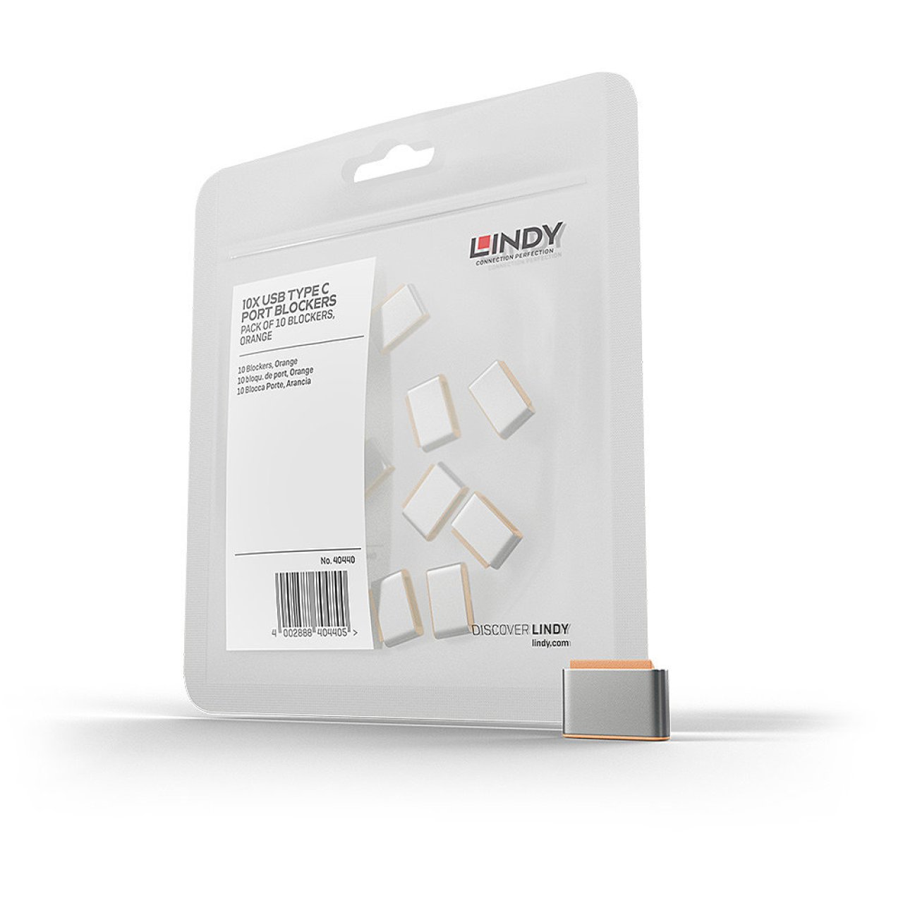 LINDY USB Typ C Port Schloss 10 Stück/orange/ohne Schlüssel