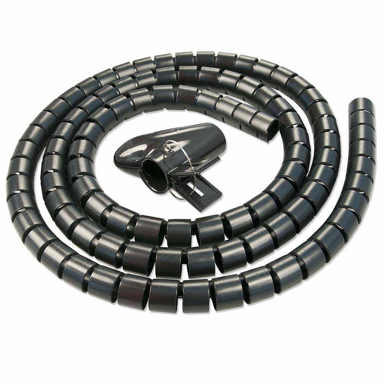 LINDY Kabelspirale 5m Durchmesser 25mm/schwarz/mit Einziehhilfe