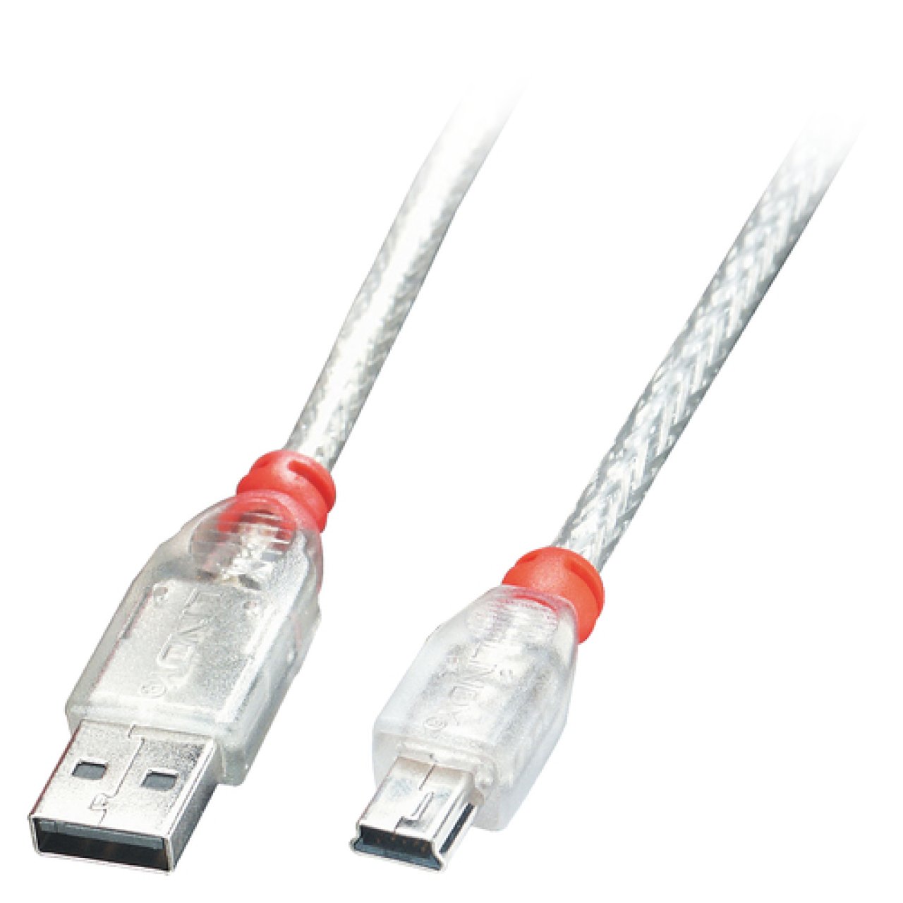 LINDY Kabel USB 2.0 Typ-A->Mini-B 1m transparent
