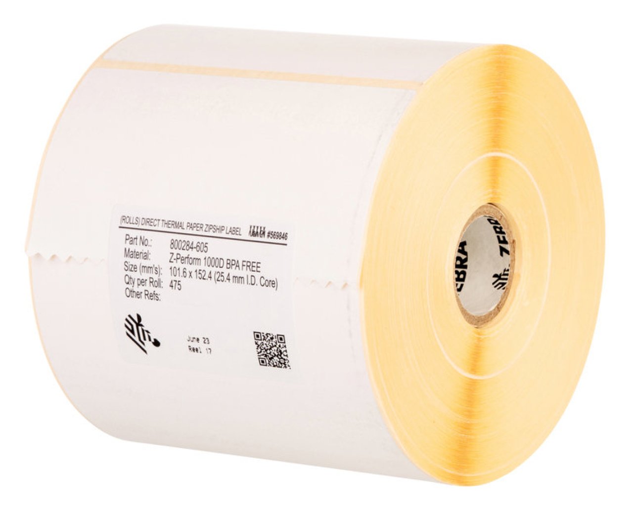 ZEBRA Etiketten 102x38mm Papier 12R. Z-Select 1000T,1790 Etiketten/Rolle
