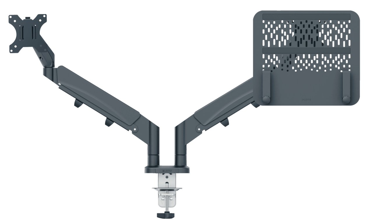 LEITZ Ergo Monitorarm Dual Platzsparend mit Laptophalterung