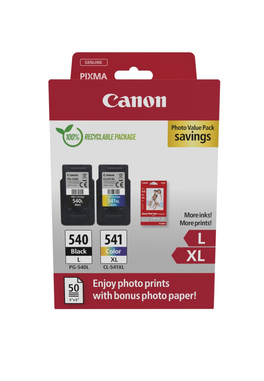 CANON PG-540L+CL-541XL Pixma Tinte BK/C/M/Y +Fotopapier Vorteils.