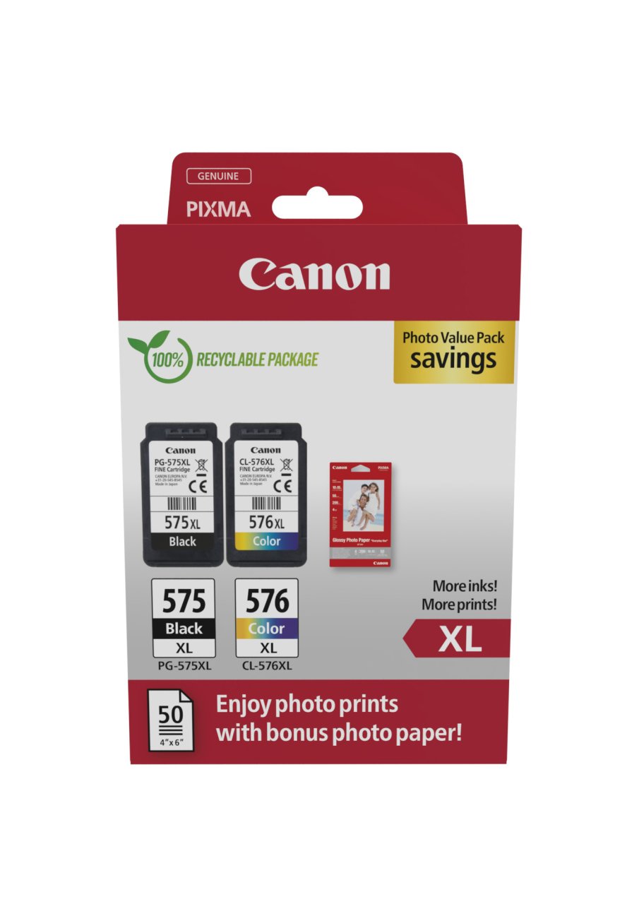 CANON Tinte PG575XL/CL576XL Pixma Tinte+Fotopapier BK/C/M/Y