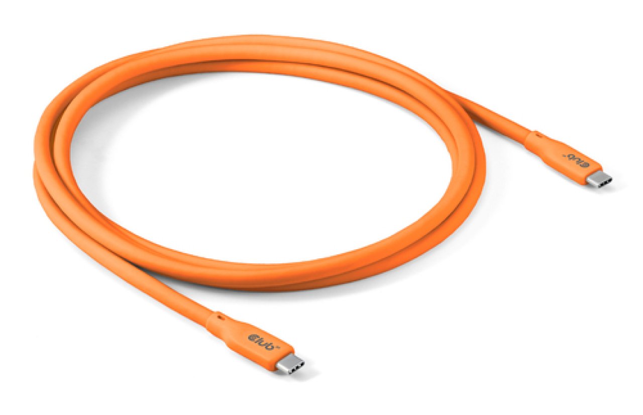 CLUB-3D USB-C Kabel Lifestyle 2m PD 240W(48V/5A) USB4(20 Gbps) orange