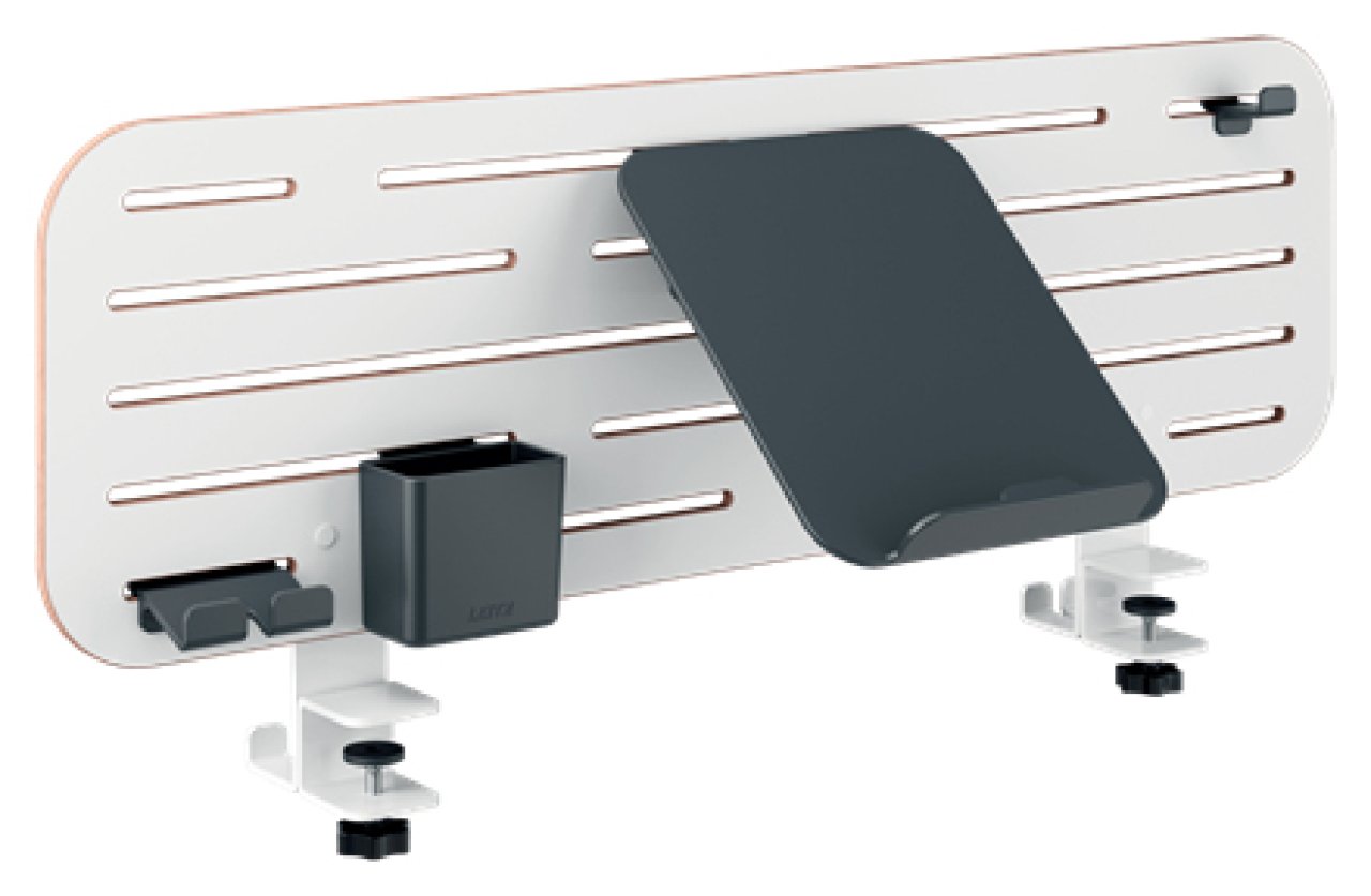 LEITZ Schreibtisch-Organizer 80x25cm Pegboard,m.Notebookhalter,Ergo,weiß