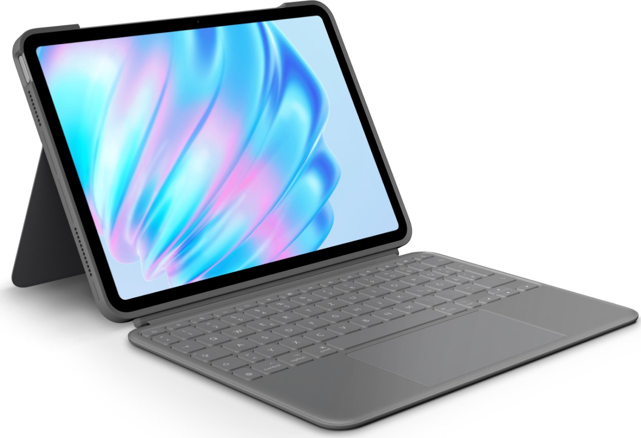 LOGITECH Keyboard+Folio f. iPad Air (M2)11''/QWERTZ/grey/Combo Touch