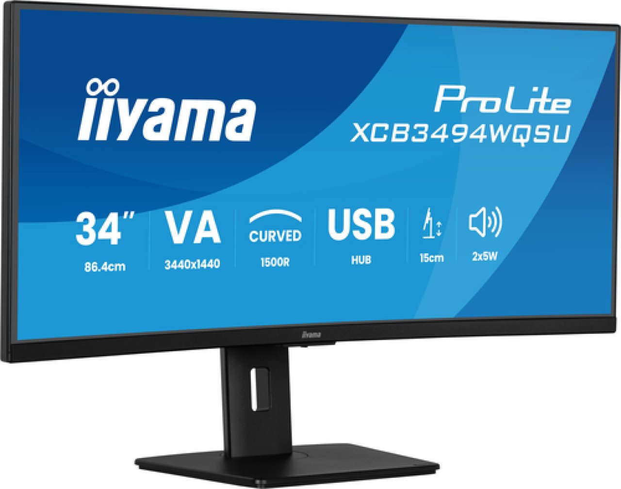 IIYAMA TFT XCB3494WQSU 86.7cm VA 34''/3440x1440/2xHDMI/DP/4xUSB/curved
