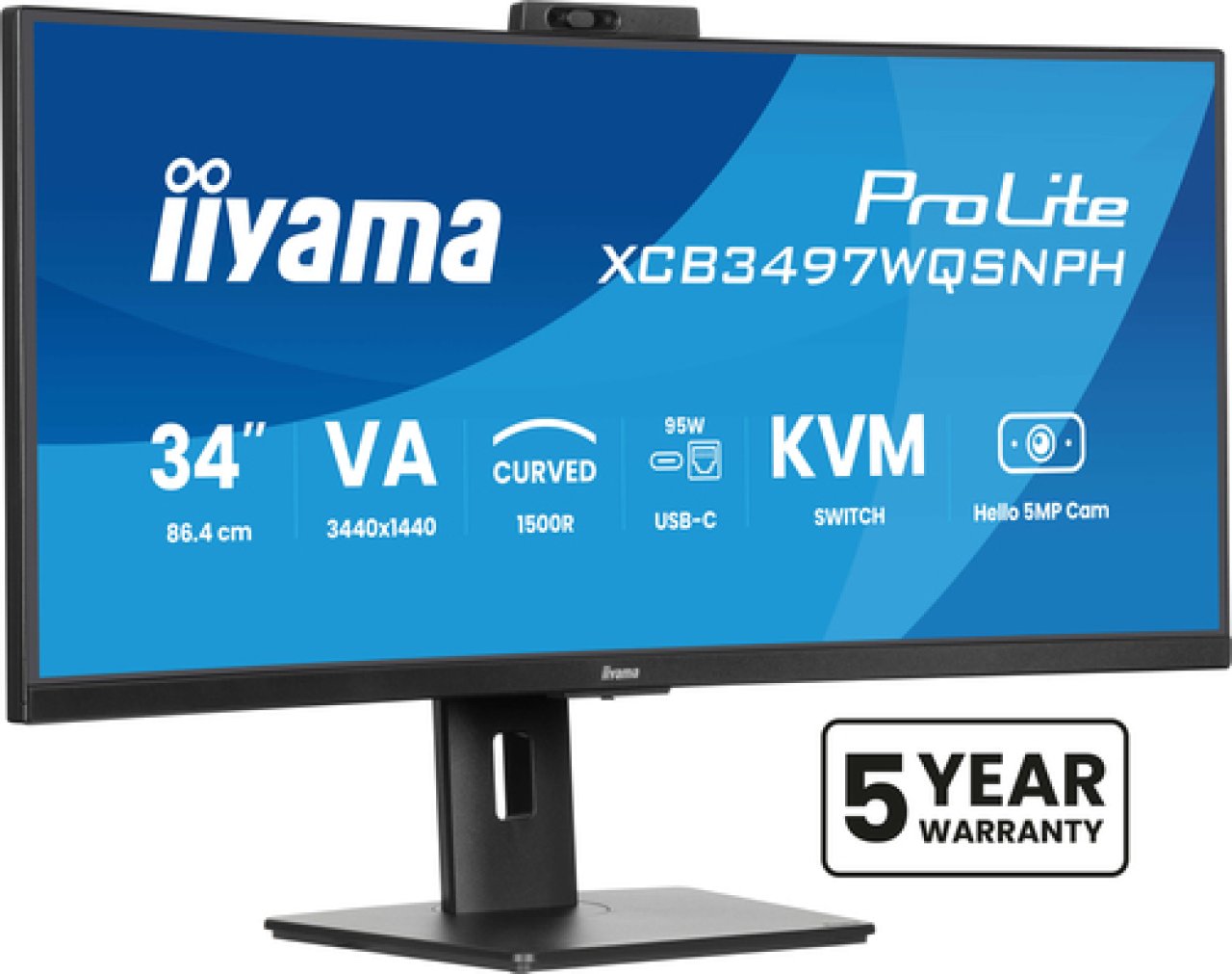 IIYAMA TFT XCB3497WQSNPH 68.7cm VA 34''/3440x1440/2xHDMI/DP/USB-C/curved