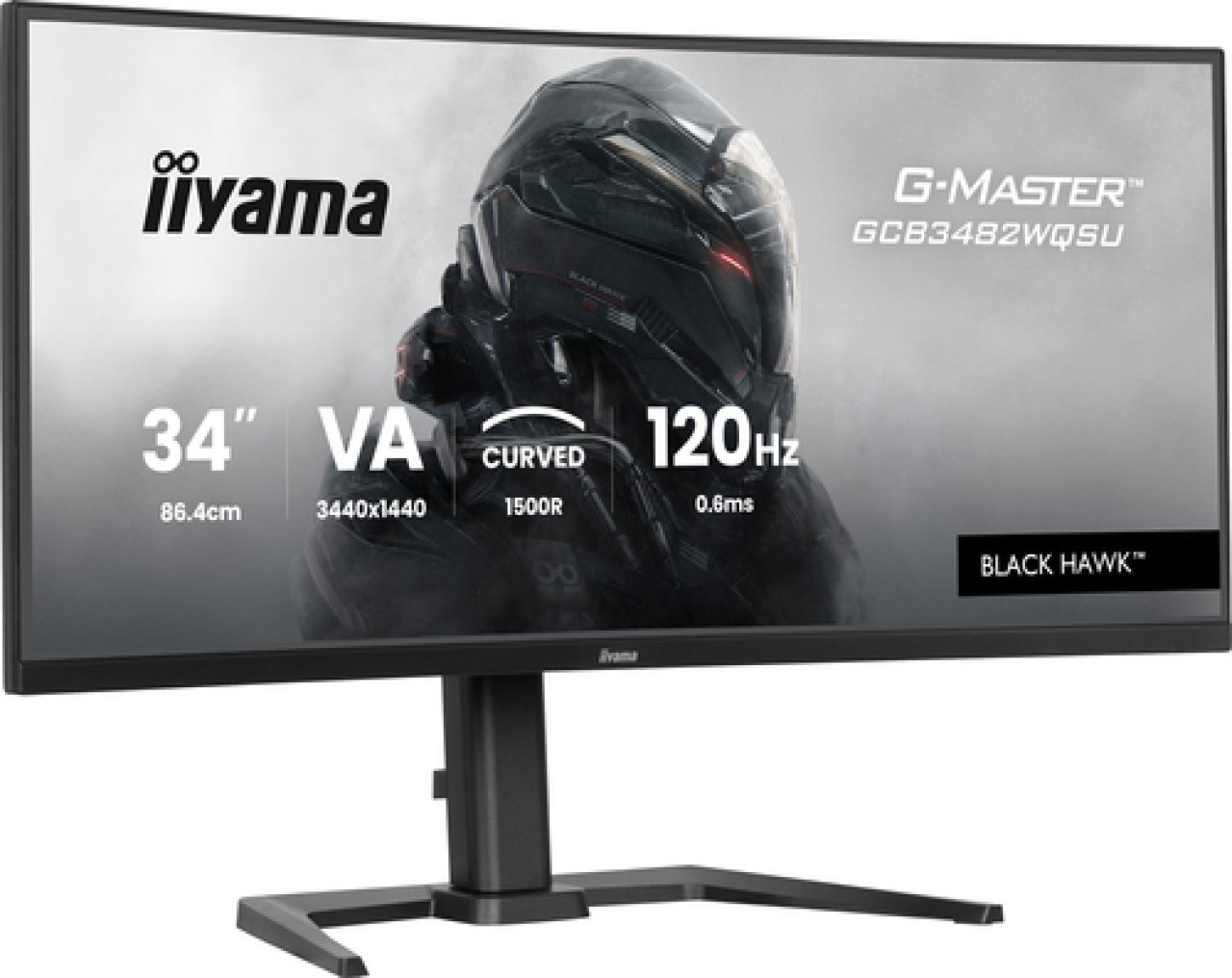 IIYAMA TFT GCB3482WQSU 86.4cm VA 34''/3440x1440/2xHDMI/DP/4xUSB Hub